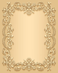 Vector abstract ornamental nature vintage frame.