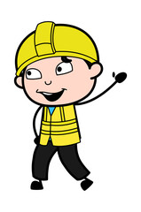 Cartoon Engineer saying Hello