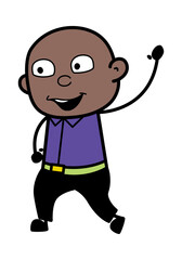 Cartoon Cartoon Bald Black saying Hello