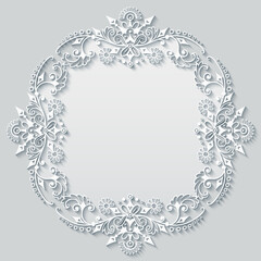 Vector abstract ornamental nature vintage frame.