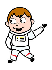 Cartoon Astronaut saying Hello