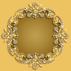 Abstract vector ornamental nature color vintage frame.