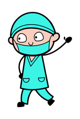 Cartoon Surgeon saying Hello