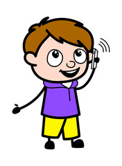 Cartoon Boy talking on Cell Phone