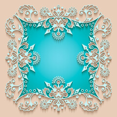 Vector abstract ornamental nature vintage frame.