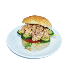 sandwich on white background