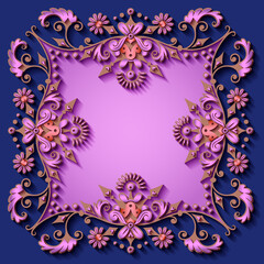 Vector abstract ornamental nature vintage frame.