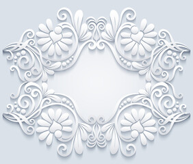Abstract vector ornamental nature vintage frame.