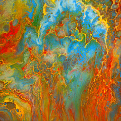 Abstract background with an orange and blue cells