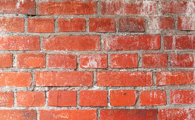 Brick red wall abstract background. Brick wall.