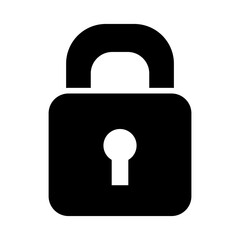 security padlock icon, silhouette style