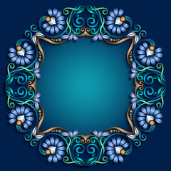 Abstract vector ornamental nature vintage frame.