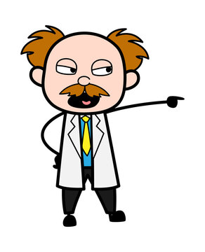 Angry Cartoon Scientist Shouting