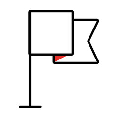 pole with flag icon, half line half color style