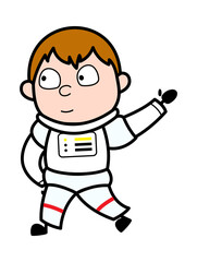 Raised Hand Astronaut cartoon