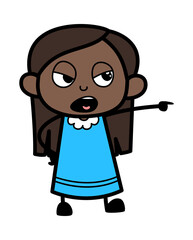 Angry Cartoon Black Girl Shouting