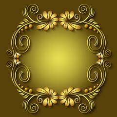 Abstract vector ornamental nature vintage frame.