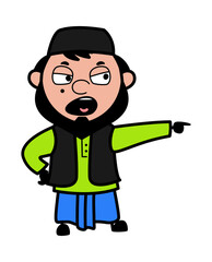 Angry Cartoon Muslim Man Shouting