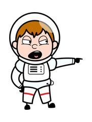 Angry Cartoon Astronaut Shouting