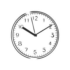 Vector sketch of clock. Hand draw illustration. wall clock vector sketch illustration