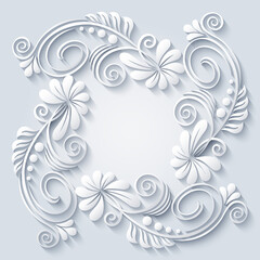 Abstract vector ornamental nature vintage frame.