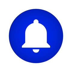 Bell Icon. Bell Button On a Blue Gradient Circle Shape. Vector Illustration