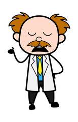Cartoon Scientist Pensive