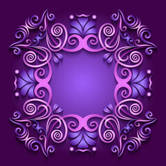 Abstract vector ornamental nature vintage frame.