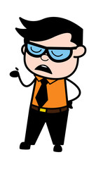 Cartoon Businessman Pensive