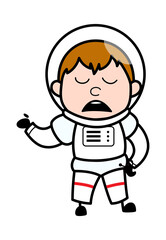 Cartoon Astronaut Pensive