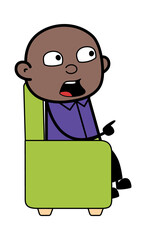 Cartoon Cartoon Bald Black sitting on sofa