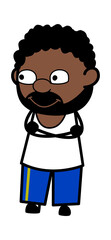 Obraz premium Folded Arms African American Man cartoon