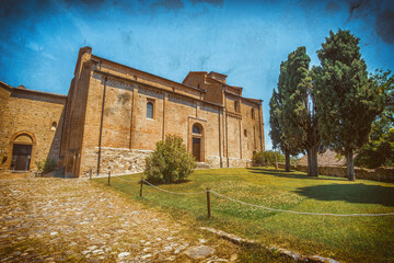 church in italy photographic plate effect - Monteveglio - Bologna © Luca Lorenzelli