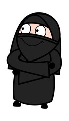 Folded Arms Muslim Woman cartoon