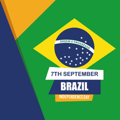 7 september, banner of brazil independence celebration, flag emblem decoration