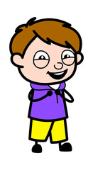 Cartoon Boy Surprised in Fear