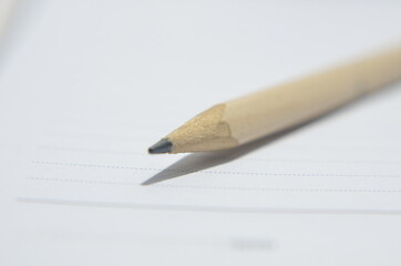 close up of Brown pencil isolated on white