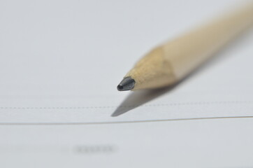 close up of Brown pencil isolated on white