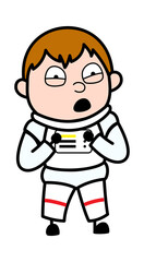 Obraz premium Cartoon Astronaut Surprised in Fear