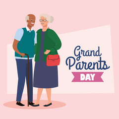 happy grand parents day with cute older couple