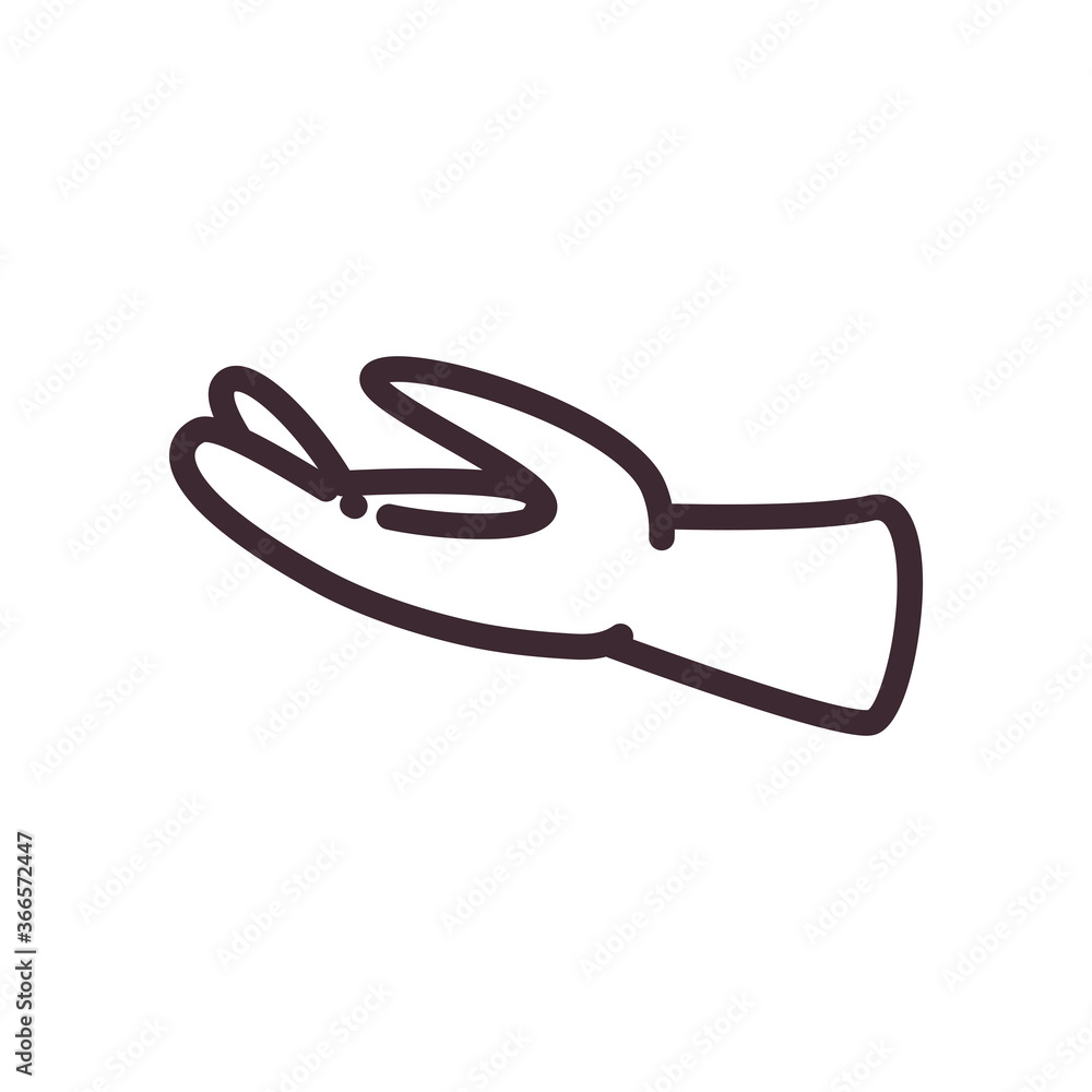 Poster open gesture with hand line style icon vector design