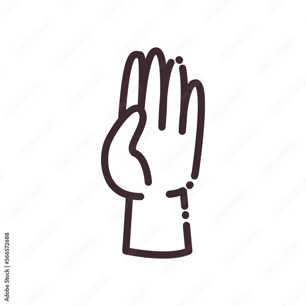 Poster palm gesture with hand line style icon vector design