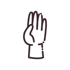 palm gesture with hand line style icon vector design