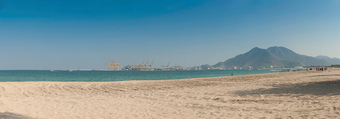 A view of Khorfakkan Harbour from the beach, 2010