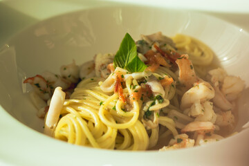 spaghetti with seafood