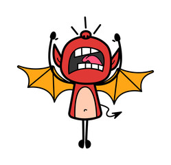 Shouting Devil Cartoon