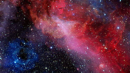 Red nebula in space. Elements of this image furnished by NASA
