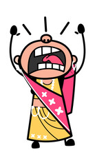 Shouting Indian Woman Cartoon