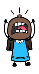 Shouting Black Girl Cartoon