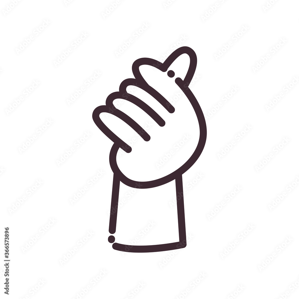 Poster fist gesture with hand line style icon vector design